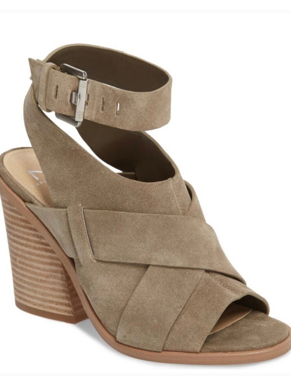 Marc Fisher Valen Suede Peep Toe Sandals - Women's 9